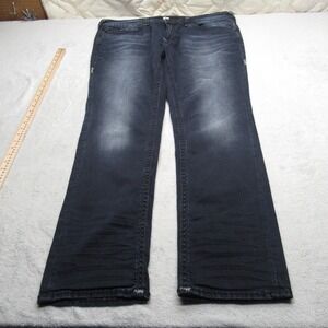True Religion Jeans Mens 42X33 Dark Wash Denim Zip Fly Ricky Flap Super T‎